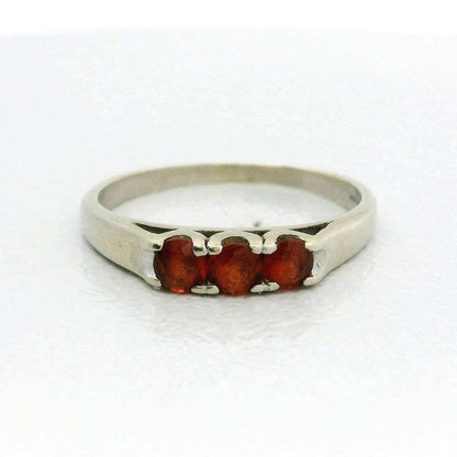 Silver Ring Mexican Fire Opal 925 Stamped Size Q 1.5g October Birthstone