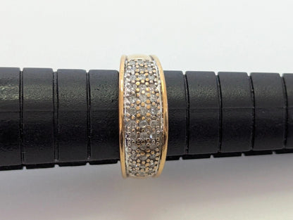 9ct Gold Ring 0.25 ct Diamond Cluster Ring UK Size H 375 DIA 25 Diamonds 2.6g