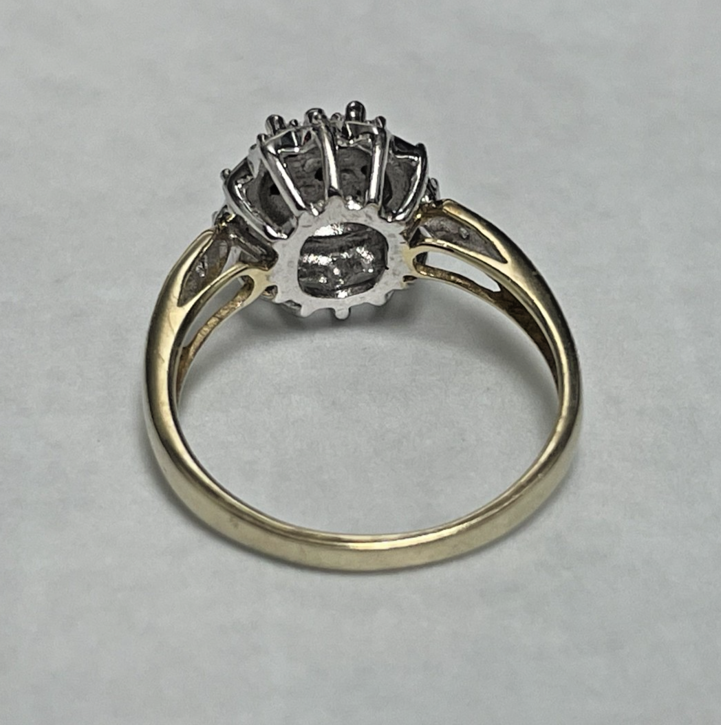 9ct Gold Ring Diamond 0.05ct Solid Band Metal Hallmark Size L