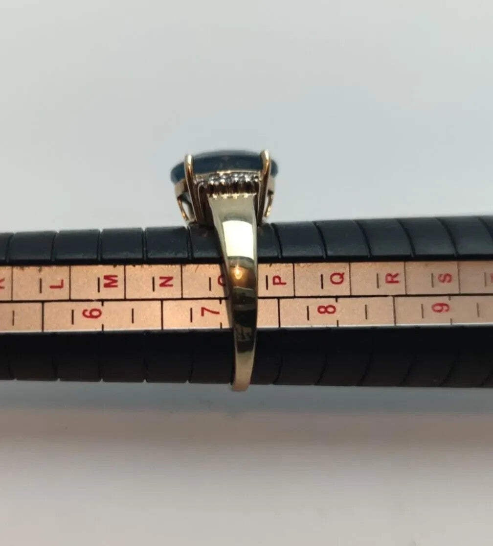 9ct Gold Ring Quartz Diamond Gemstones Size O Hallmarked 375 Cocktail 3.2g