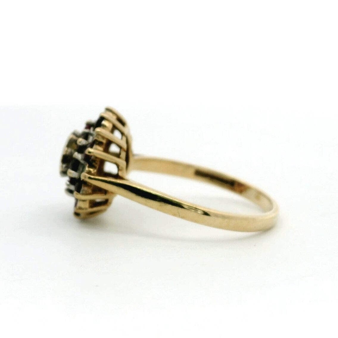 9ct Gold Ring Ruby and Diamond Hallmark Size O 1/2