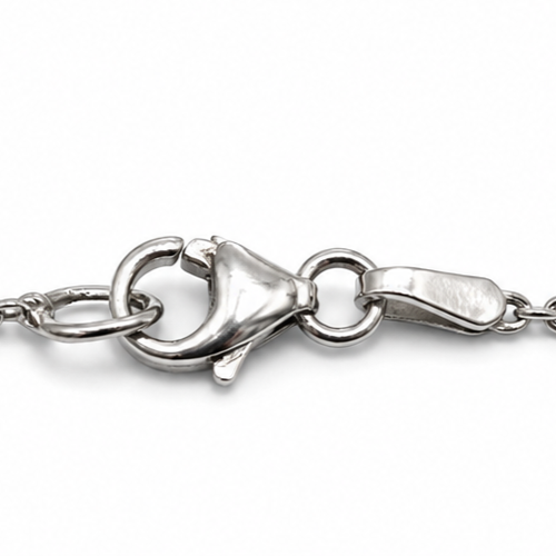Silver Necklace Pendant Cubic Zirconia Stones Prong Setting 46cm Long