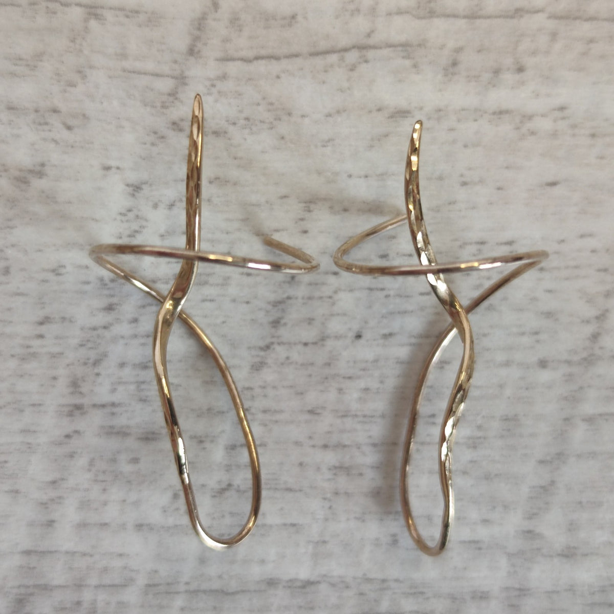 9ct Yellow Gold Dangle Earrings Twist Bar 375 Gold Hallmark 39mm Drop
