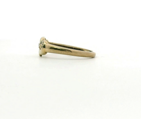 9ct Gold Ring Diamond Heart Size L 1/2 1.5g April Birthstone