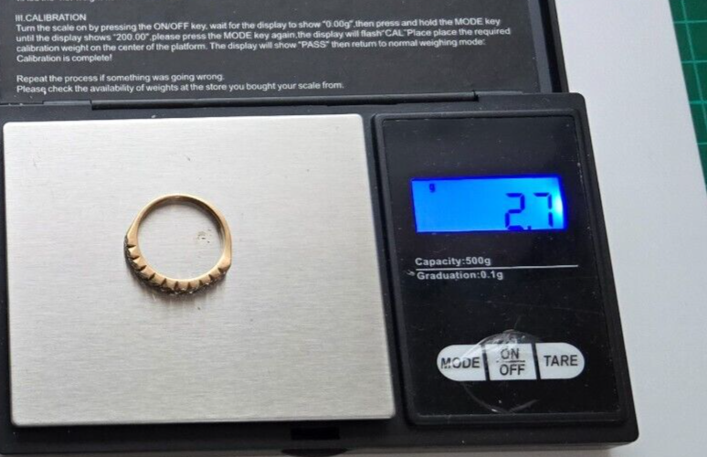 9ct Gold Ring Diamond Half Eternity 375 Hallmarked Size O 2.7g
