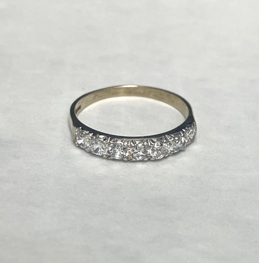 9ct Gold Ring Cubic Zirconia Solid Band Hallmark Size P 1/2