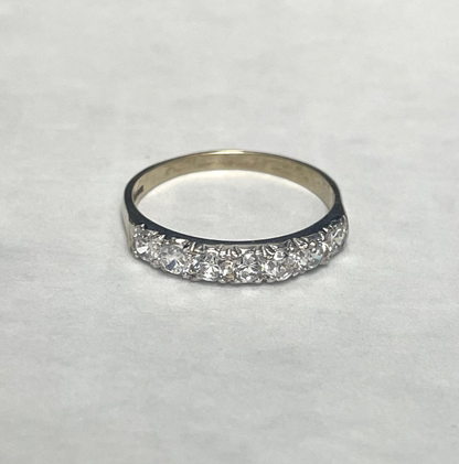 9ct Gold Ring Cubic Zirconia Solid Band Hallmark Size P 1/2