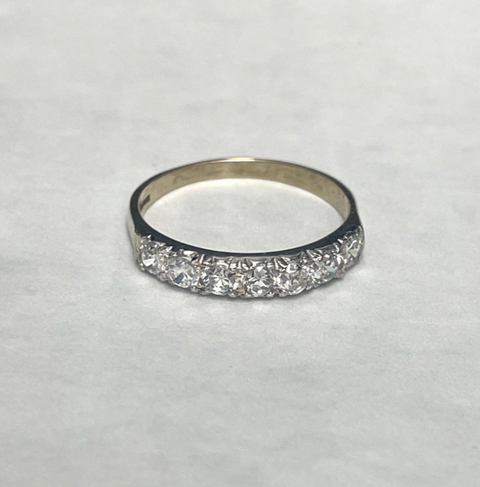 9ct Gold Ring Cubic Zirconia Solid Band Hallmark Size P 1/2