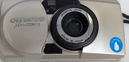 Olympus Zoom 115 35mm Compact Film Camera With Case Autofocus Flash Working