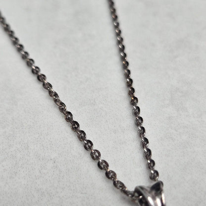 Silver Necklace Pendant Cubic Zirconia Stone 925 Stamped 44cm Length Chain