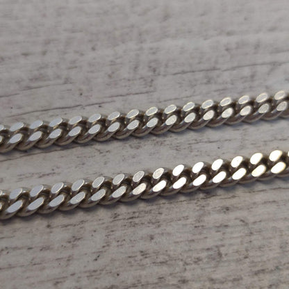 Silver Chain Cuban Link Necklace 58cm Long 925 Stamped Weight 44g