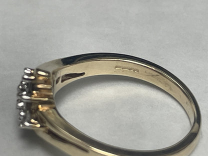 9ct Gold Ring Diamond Solid Band Hallmark Size N