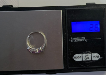 Silver Ring Sapphire Topaz 925 Stamped Size N Certificate 2.8g