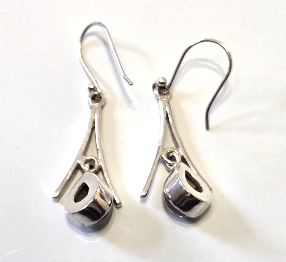 925 Sterling Silver Cacoxenite Drop Earrings Super Seven Quartz Hook Certificate