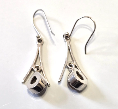 925 Sterling Silver Cacoxenite Drop Earrings Super Seven Quartz Hook Certificate