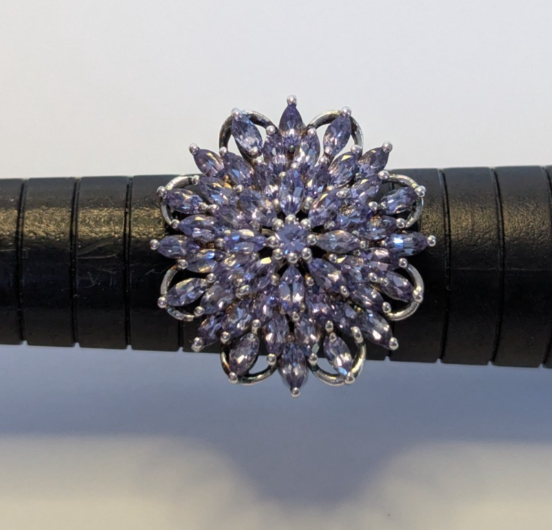 Silver Ring Tanzanite 925 Sterling Silver Stamped Size Q 1/2 6.2g