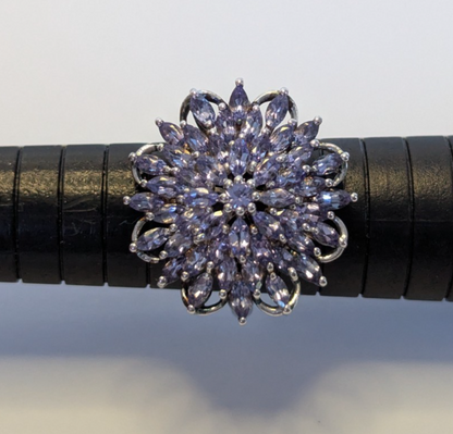 Silver Ring Tanzanite 925 Sterling Silver Stamped Size Q 1/2 6.2g