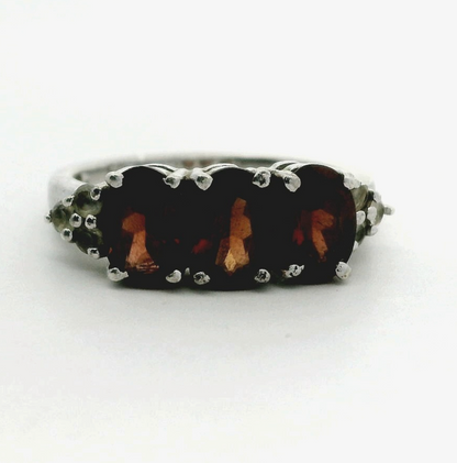 Silver Ring Zircon Stones 925 Stamped Size N Certification Prong Setting
