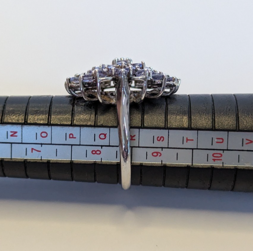 Silver Ring Tanzanite 925 Sterling Silver Stamped Size Q 1/2 6.2g
