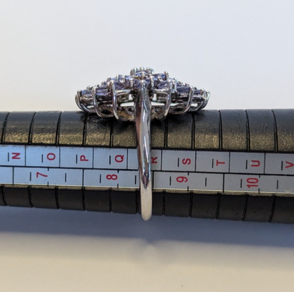 Silver Ring Tanzanite 925 Sterling Silver Stamped Size Q 1/2 6.2g