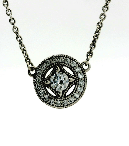 Pandora Silver Allure Necklace Cubic Zirconia Stones S925 ALE Stamped 4g