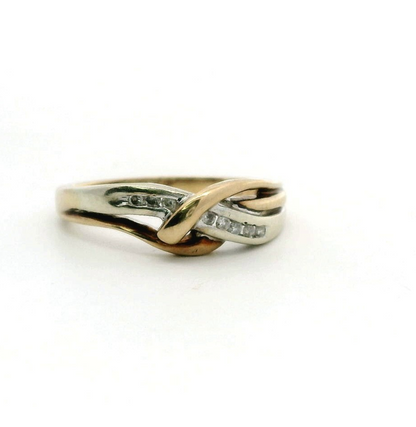 9ct Gold Ring Diamond 0.10ct Size Q Hallmarked 3.1g