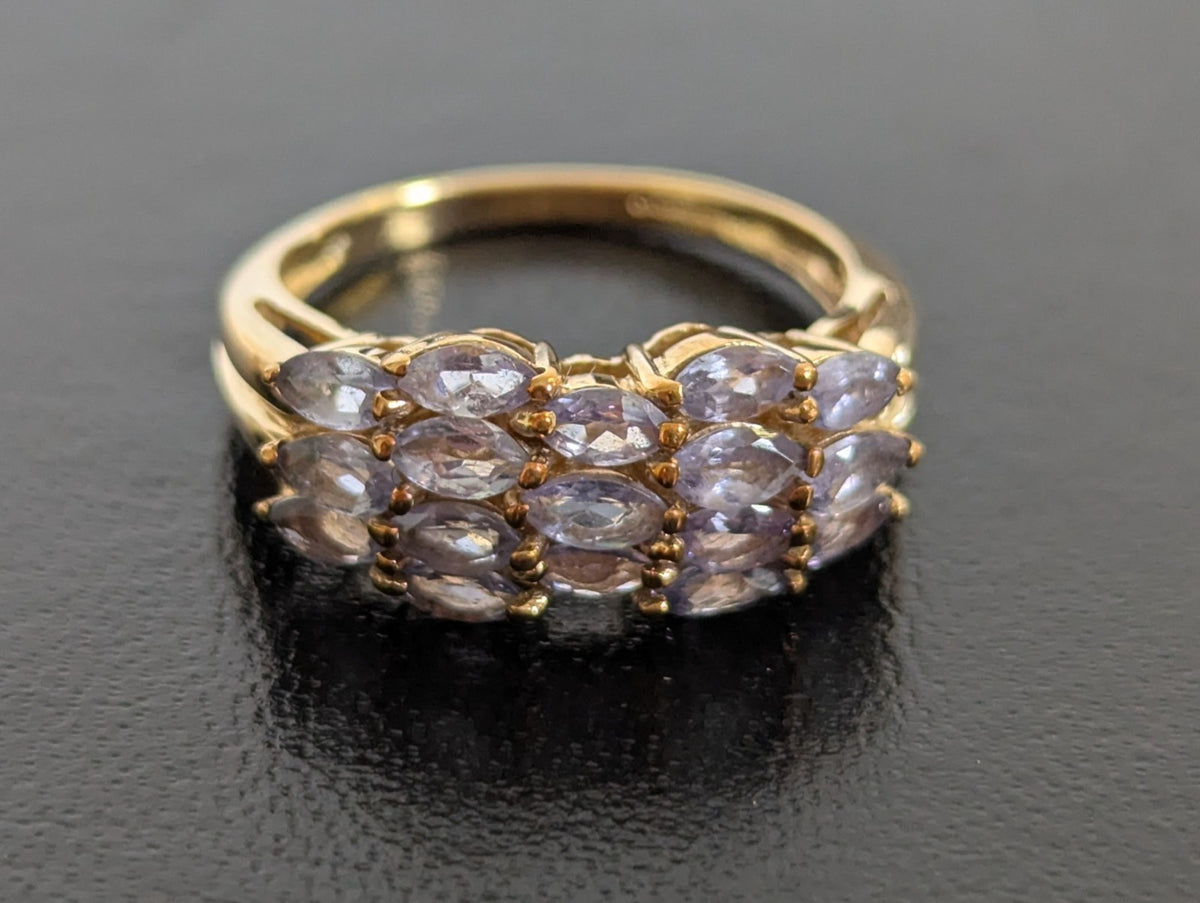 Tanzanite Ring 9ct Gold Hallmark Size N 1/2 December Birthstone