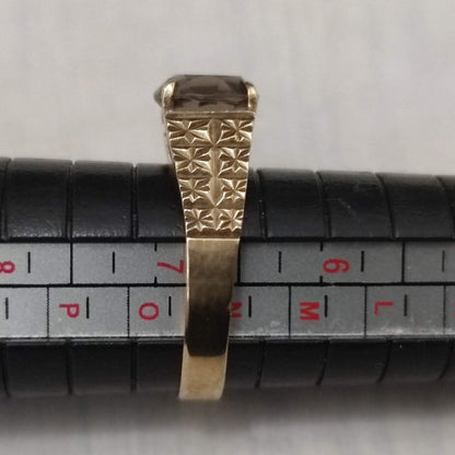9ct Gold Ring Quartz Stone Size N Hallmarked 375 Solitaire 3.3g