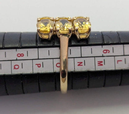 9ct Gold Ring Citrine Hallmark Size N 1/2 4.4g