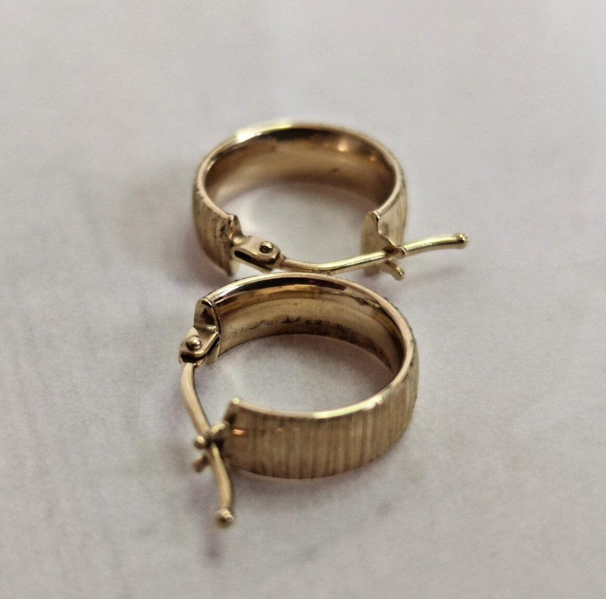 9ct Yellow Gold Small Cuff Earrings 375 Gold Stamped Size 13mm x 13mm