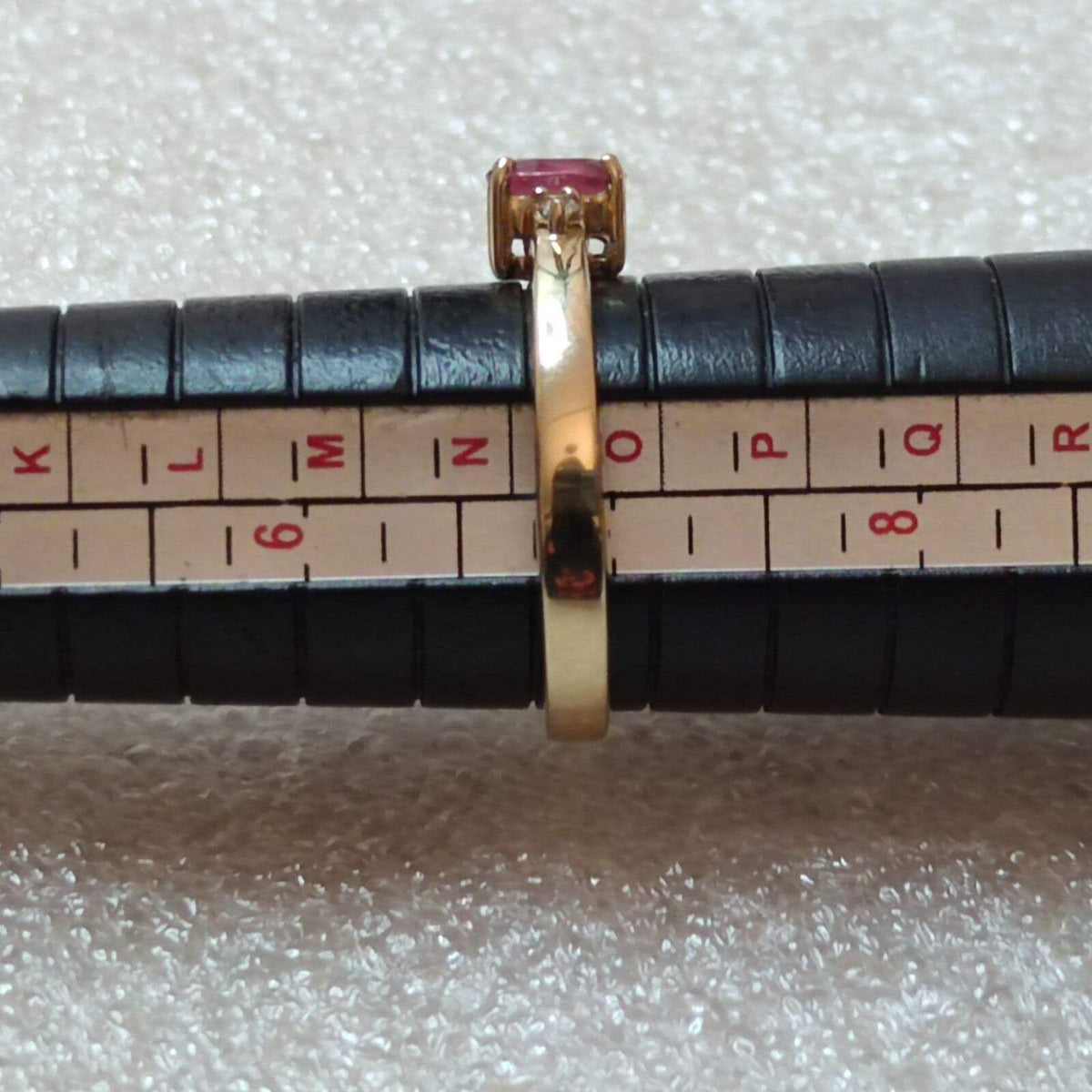 9ct Yellow Gold Ring Ruby Zircon Stones Size N 1/2 Hallmarked 2.5g Certification