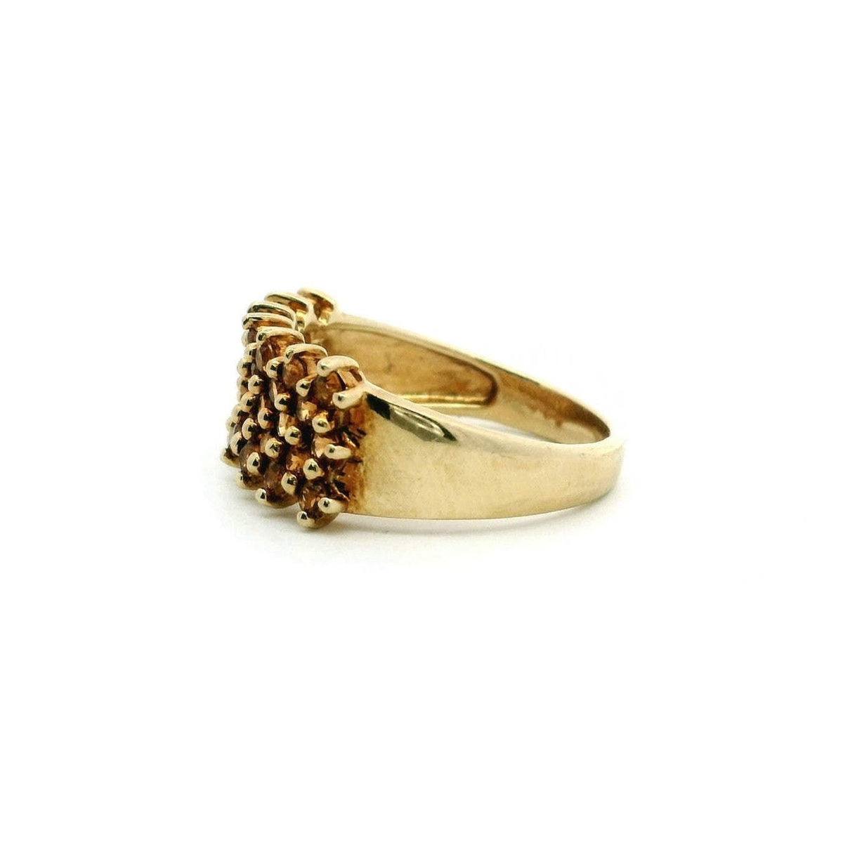 9ct Gold Ring Citrine Wide Band Hallmark Size S 1/2 4.6g