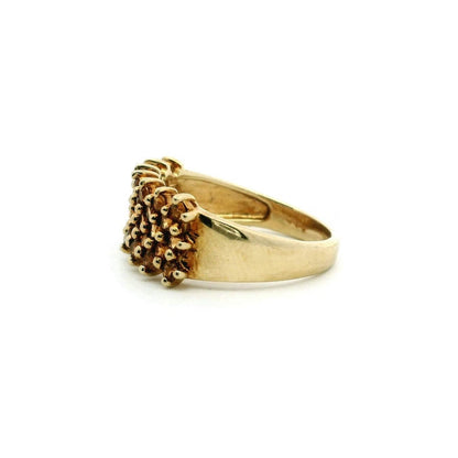 9ct Gold Ring Citrine Wide Band Hallmark Size S 1/2 4.6g