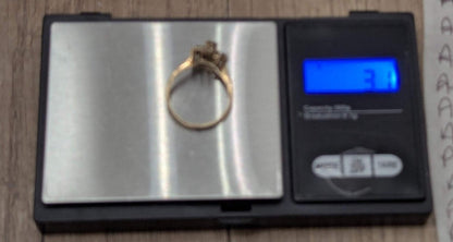 9ct Gold Ring Sapphire and Diamond Hallmark 1997 Size S 1/2