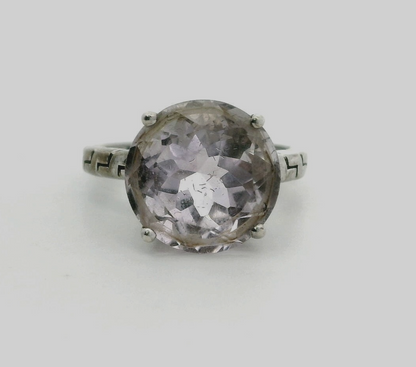 Silver Solitaire Ring Amethyst Stones 925 Stamped Prong Setting Size N 1/2 3.8g