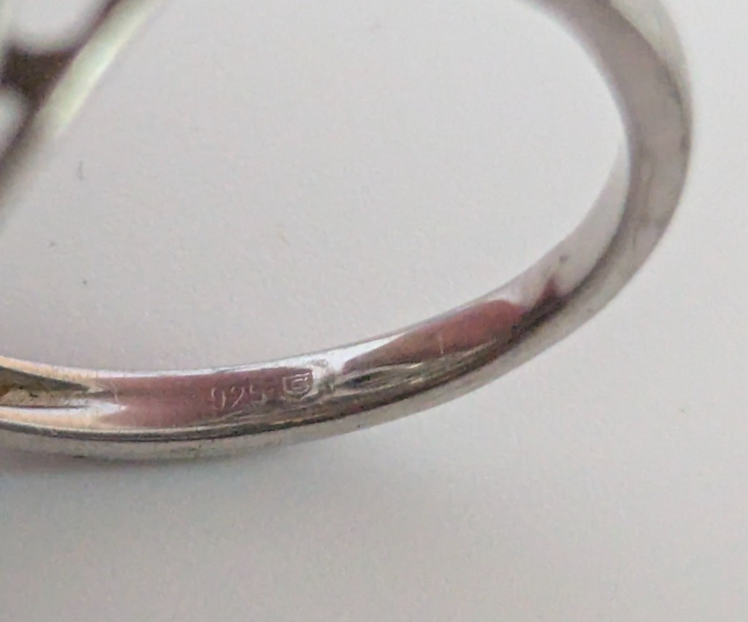 Silver Ring Diamond 2.05ct 925 Stamped Size N 1/2 Certificate 6g