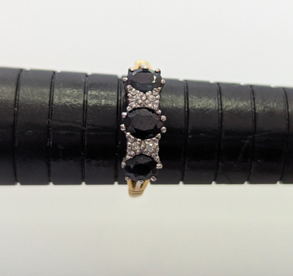 10ct Gold Ring Sapphire and Diamond 10ct Stamped Size N 1/2 4g April Birthstone