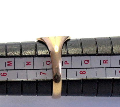 9ct Gold Mens Signet Ring Plain Setting Size O Hallmarked 2.5g Oval Flat Face