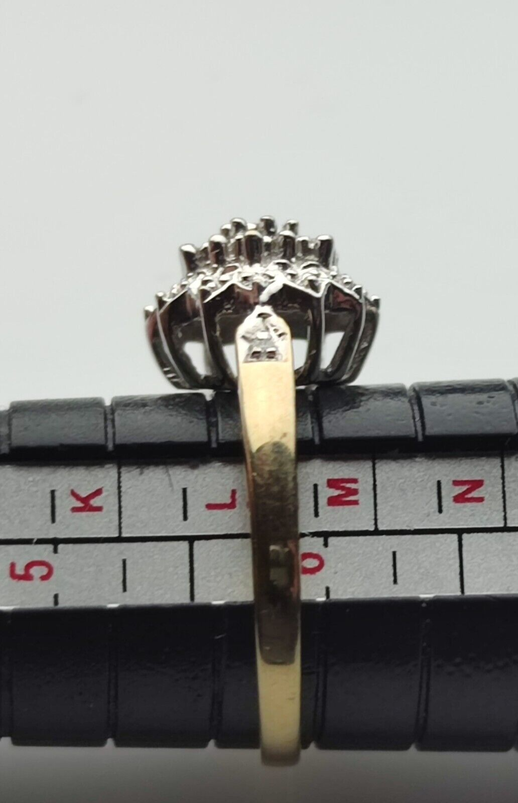 9ct Gold Ring Diamond 0.05ct Solid Band Metal Hallmark Size L