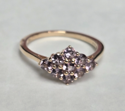 9ct Gold Ring Amethyst Authentic Hallmark Size P