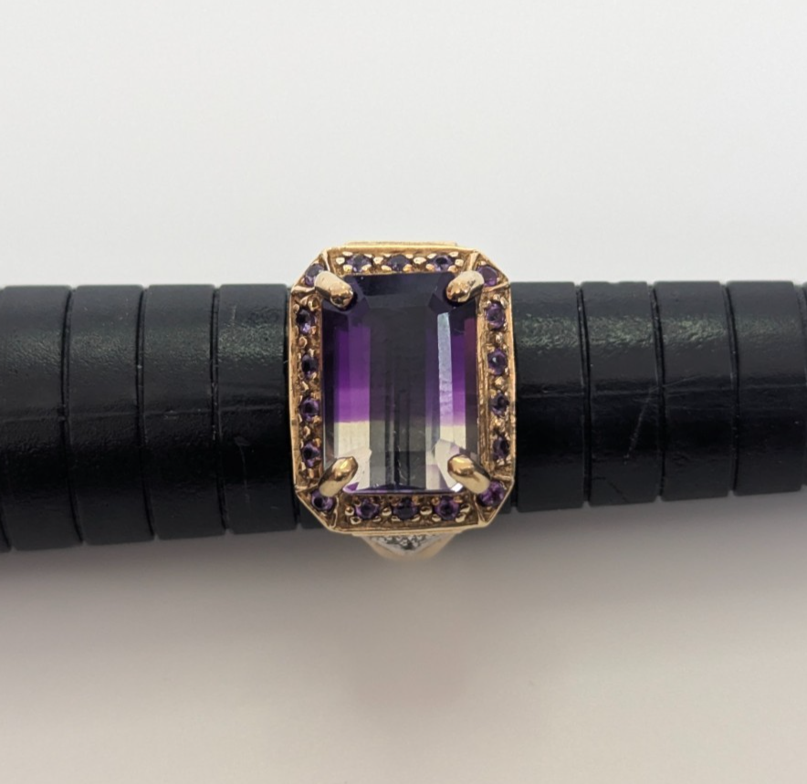 9ct Gold Ring Ametrine Amethyst Hallmark Size N 1/2 5g