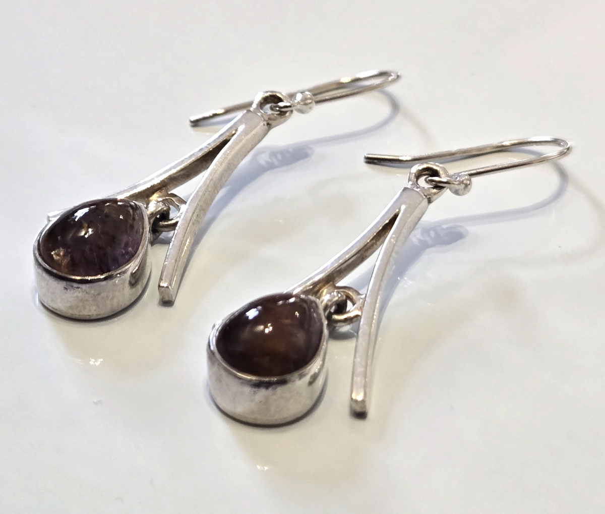 925 Sterling Silver Cacoxenite Drop Earrings Super Seven Quartz Hook Certificate
