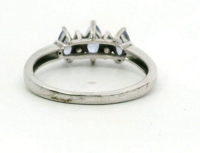14ct Gold Ring Tanzanite Diamonds Stones Size N 1/2 14k Stamp 2.2g