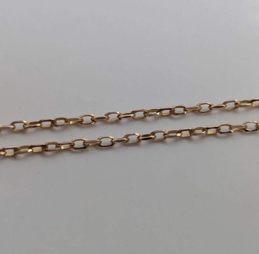 9ct Yellow Gold Cross Necklace Solid Gold Hallmarked 44cm Long Chain and Cross