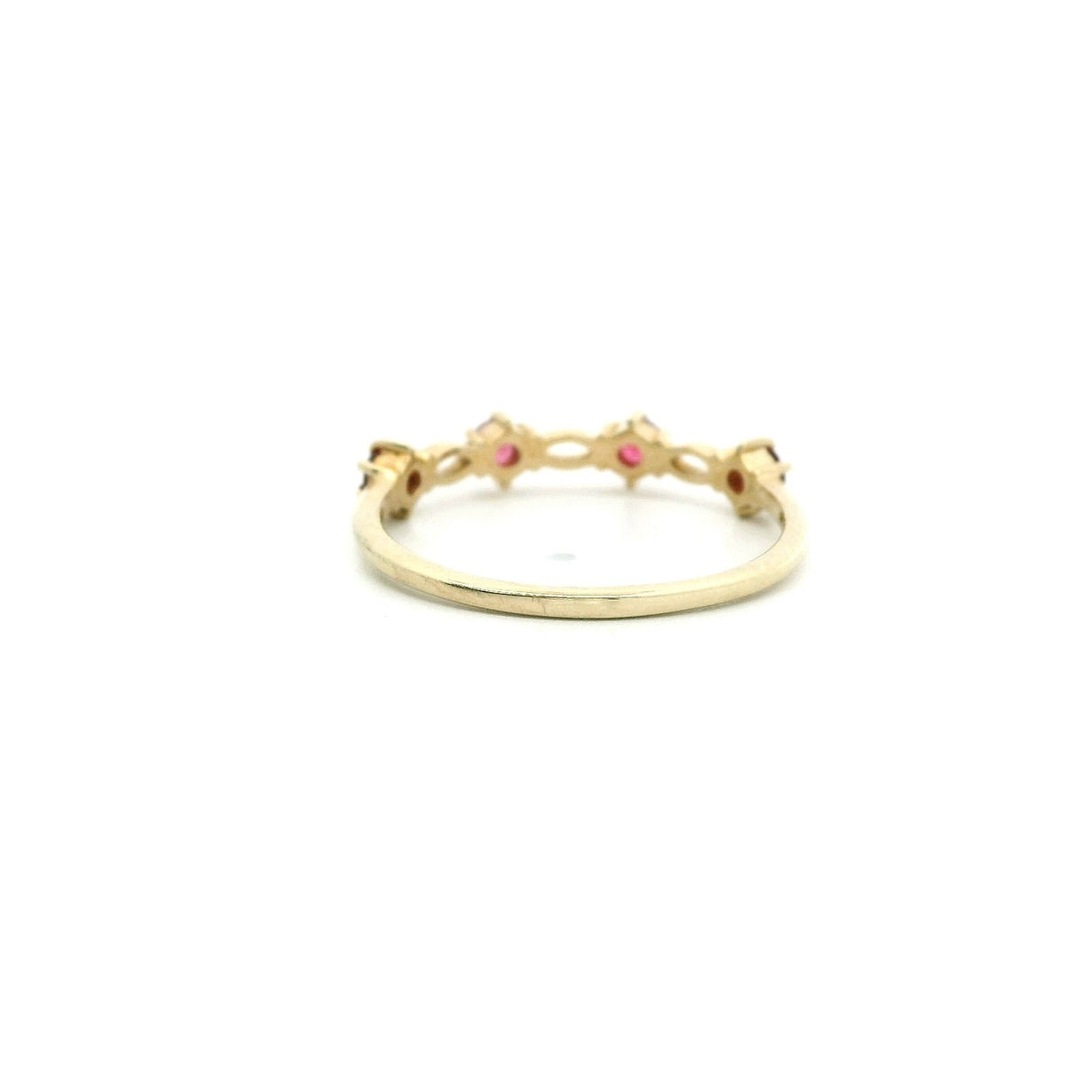 Spinel 9ct Gold Ring Thin Band Hallmark Size N 1/2 1.2g August Birthstone