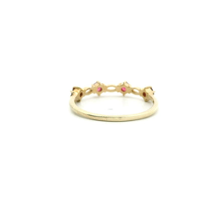 Spinel 9ct Gold Ring Thin Band Hallmark Size N 1/2 1.2g August Birthstone