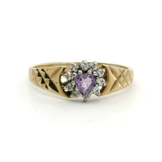 9ct Gold Ring Cubic Zirconia Hallmark Size P 1/2