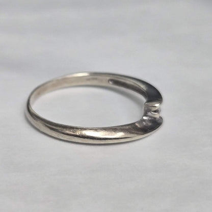 9ct Gold Ring Diamond Bypass Band Hallmarked Size O