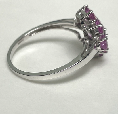 9ct Gold Ring Sapphire Stones Ring Size S 375 UK Hallmarked 2.8g Prong Setting