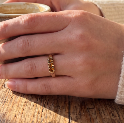 9ct Gold Ring Citrine Office 2006 Hallmark Size N